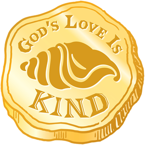 Coin with "God's Love is Kind"